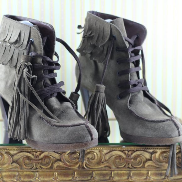 Ron White Suede Ankle Boots. 'Everyday Heels' - Picture 4 of 16